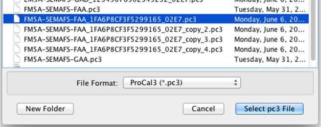 By default, ProCal 3 will look in the Documents/ProCal3/calibrations folder on Windows PC s or the <user_home>/procal3/calibrations folder on a MAC