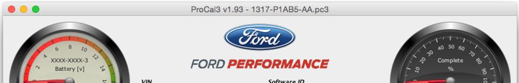 Software Part Number This field automatically populates with your Powertrain Control software part number when the ProCal 3 unit is plugged-in and the vehicle is powered.