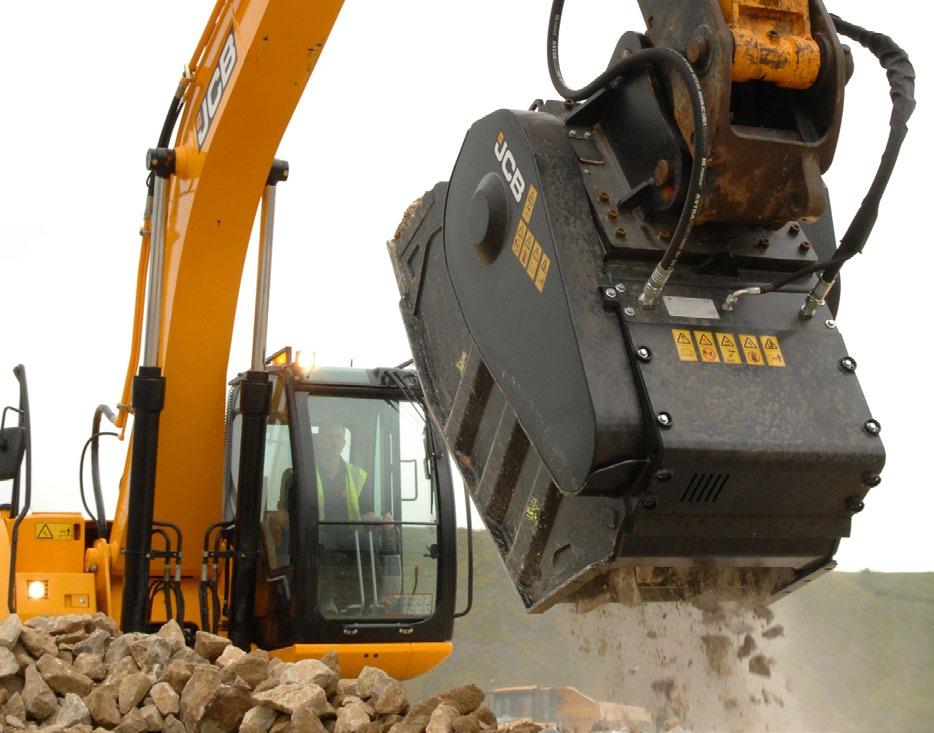 replaced on-site without the need for workshop facilities Crushing & Screening Equipment JCB Attachments also offer a full range of crusher buckets and powered screening products.