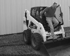 STOPPING THE ENGINE AND LEAVING THE LOADER Figure 7 Procedure Figure 69 B-5552 2 B-5553B Engage the parking brake. Stop the Bobcat Loader on level ground.