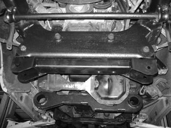 Figure 23 Run bolts from front to rear. Step 40 Note The offset in the crossmember goes to the front, bolts run from front to rear. Figure 23 41.