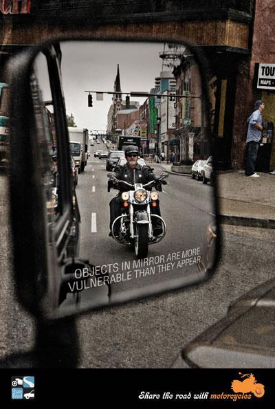 Be Visible: Remember that motorists often have trouble seeing motorcycles and reacting in time. Make sure your headlight works and is on day and night.