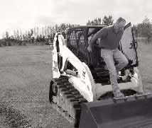 STOPPING THE ENGINE AND LEAVING THE LOADER Figure 72 Procedure Figure 70 B-5552B 2 B-5553B Engage the parking brake. Stop the Bobcat Loader on level ground.