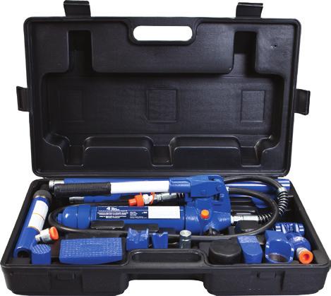 molded case TEQ Correct Professional 4-Ton Porta Power Collision Repair Set With Wheels EQP 3940 Universal mounting head provides wide fore and aft tilt range.