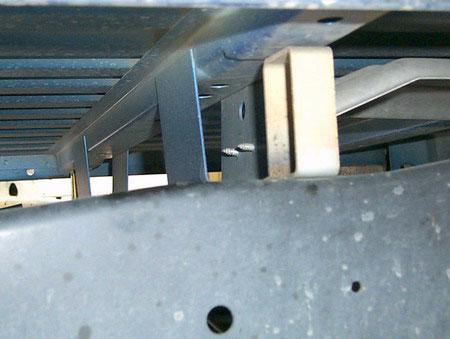 a. Long-bed: Tack-weld two kit spacers (bed) to frame below bed crosschannel.