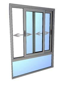 Comar 5Pi Horizontal sliding window The horizontal sliding window utilises the same hardware and gearing as the sliding door noted above.
