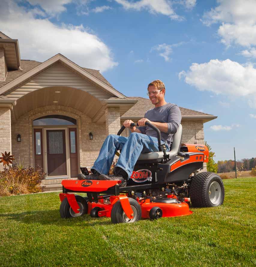 zoom engineered for performance, designed for your lifestyle MODEL OVERVIEW: Zoom Model # Kohler Courage Twin Briggs & Stratton Single Cutting Width Ground Speed (Fwd/Rev) Fuel Capacity Zoom 50