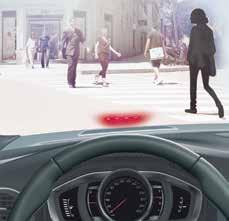 02 The optional Pedestrian and Cyclist Detection with Full Auto Brake system has a feature that helps detect pedestrians and