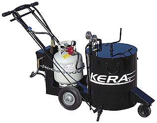 www. Oil Jacketed Melting Kettles Gravity Pour Delivery 10 Gallon Propane Walk-Behind KERA10 This oil jacketed melting kettle is designed for quick heating and dispensing of rubberized crack filler