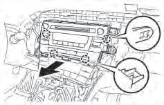 VEHICLE PREPARATION; continued 8. Remove the (4) 10 mm bolts securing the radio to the dash assembly. 9.