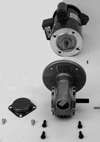 Detach motor (Z) from gear reducer (AA). Retain motor output shaft key (AB). Z 1. Remove four (4) screws (L of Figure 10) and remove cover (K). 2.