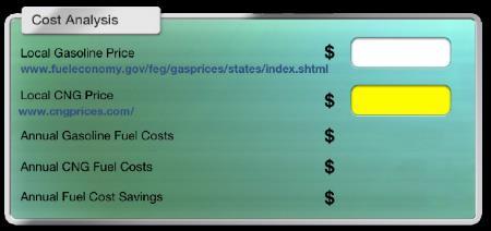 GASOLINE VS. CNG COST COMPARISON 3.53 2.