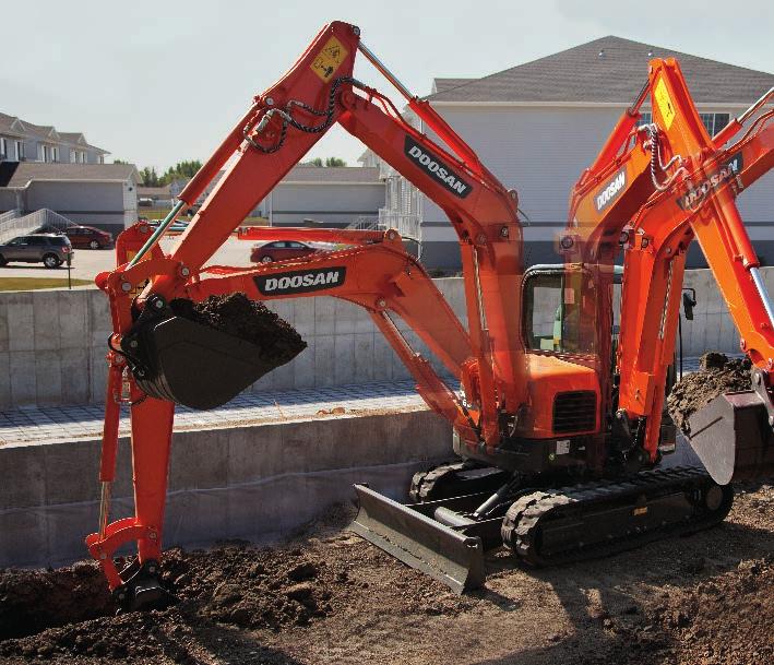 PRODUCTIVITY With quick cycle times, efficient designs and plenty of power, you ll fit more work into fewer hours with a Doosan excavator.