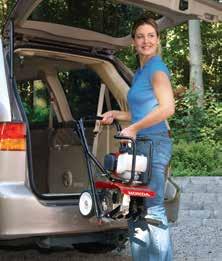 Easy to transport The FG110 features a folding handlebar and carrying handle to make it super-easy to lift,