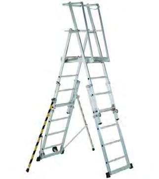 Mobile Work Platforms Collapsible Platform Steps Telescopic Platform Ladder The platform ladders for working at a height of up to 5.15 m Safe fully enclosed work area with guard rail and toe boards.