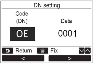 5) Scroll the Code (DN) to OE using the buttons. 6) When Code (DN) OE is highlighted on the left press [F2] to highlight Data on the right.