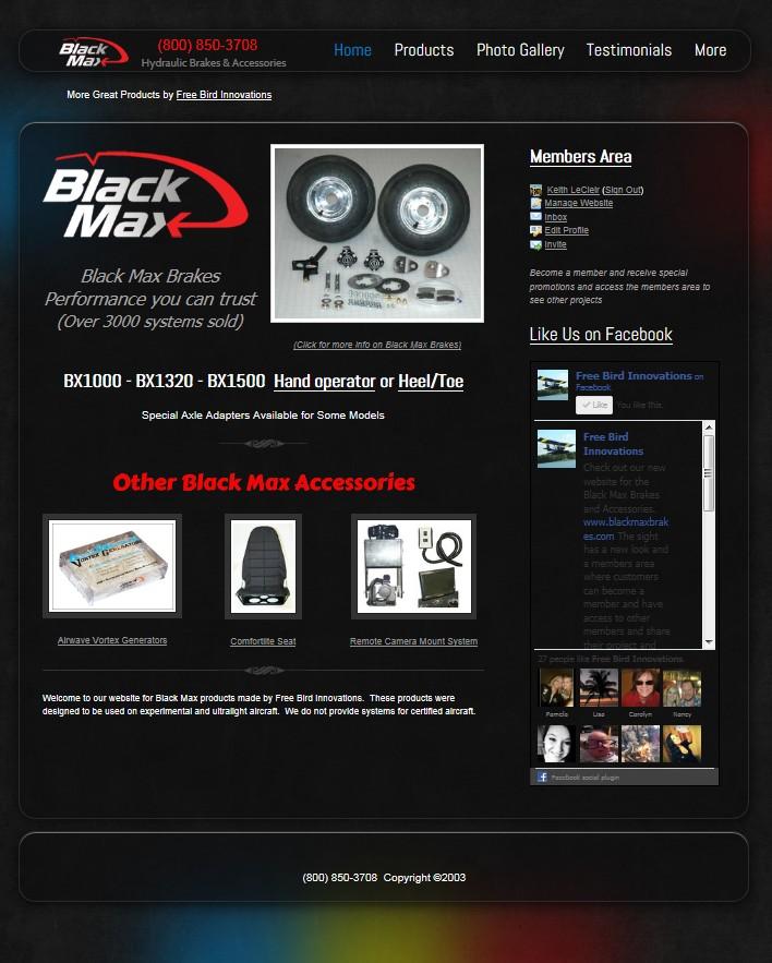 NEW WEBSITE Go to www.blackmaxbrakes.