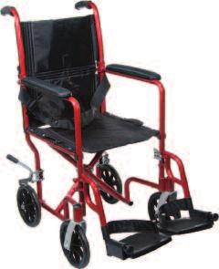 without footrests footrests with heel loops allow for easy transfers Standard ECTC17SB ECTC19SB 17" seat width, black steel frame 19" seat width, black steel frame Lightweight Features Lightweight