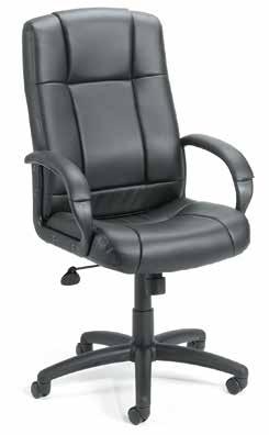 High-Back Executive Chair with Upholstered Arms Seat Size: 20 ½ W x 20 D Back Height: 27 ½ H Overall Size: 27 W x 32 ½ D x 43 ½ - 47 H Model: #ms7001 List: $275 Mid-Back Managers Chair with