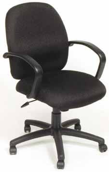 $210 Managerial Chair with Adjustable Padded Arms, Knee-Tilt Control and Adjustable Lumbar Support Features: 1 4 6 8 9 11 Seat Size: 20 ½ W x 19 ½ D Task Chair with Adjustable Back Depth, Up and Down