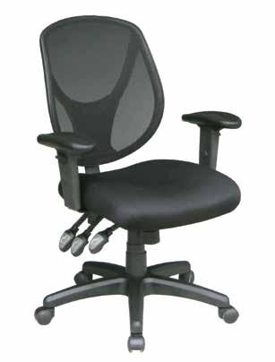 CONTEMPORARY STEEL CONTEMPORARY STEEL/GUEST SEATING Mid-Back Managers Chair with Upholstered Arm Pads Seat Size: 19 W x 20 ½ D Back Height: 23 H Overall