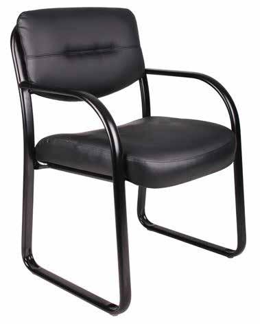 Chair with Sled Base and Metal Arms Seat Size: 20 W x 20 D Back Height: 17 ½ H Overall Size: 23 W x 24 ½ D x 34½ H Model: #ms1006v List: $160 Side Chair