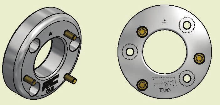 17. Looking at the strut spacer make sure you have two A spacers as shown below in the CAD drawing. Insert the stud through the back side of the spacer.