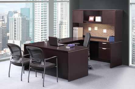 desks + Workstations 759 Bowfront Workstation PL177/193/143/166 List 1404 Optional: Hutch with 4 Glass