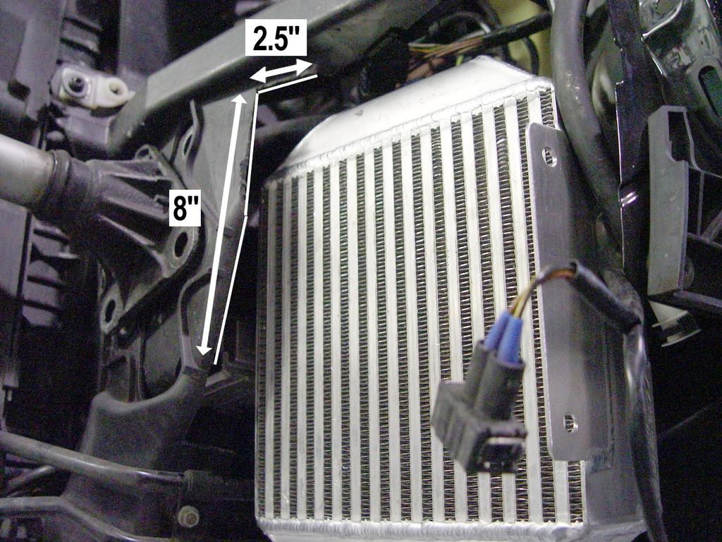 Step 9 For Audi S4 only: Figure 9 With a felt tip marker (or whiteout), mark a line on the radiator support as in Figure 9.