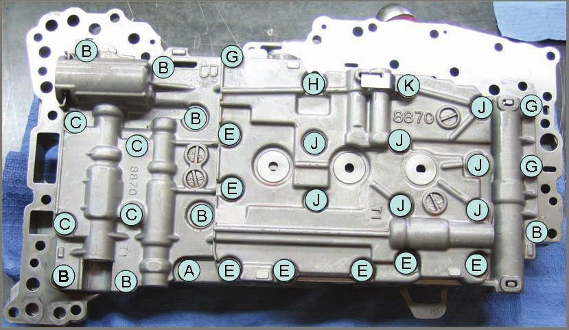 Getting a Better Look at the Toyota A761E Valve Body Figure 10 Figure 10 Torque Specifications Valve body-to-case bolts.