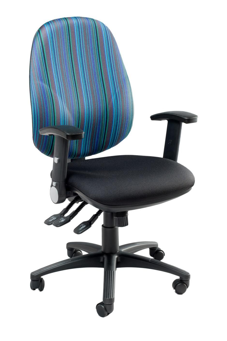 Conway C01 High contoured back task chair Features: - 3-lever heavy duty asynchronous mechanism. Bodyweight tension control. Seat height adjustment.
