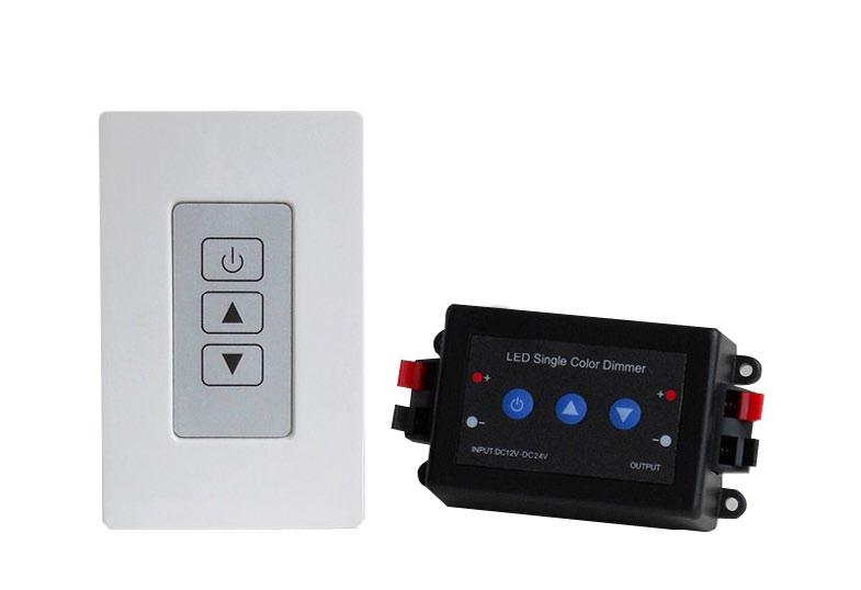 Function Remote or Wall mount LS - RF - Dimmer LS - RF - Wall dimmer 12-24V DC 8A (96W) Single Channel 12V - 96W L4.33 x W2.2 x H1.