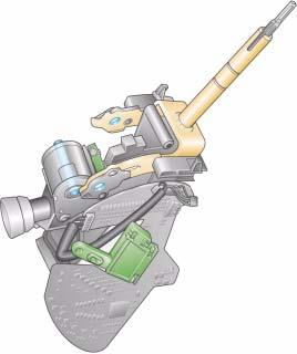 Design of Selector Lever in Golf 2004 The selector level operates the multifunction switch via the gate change cable.