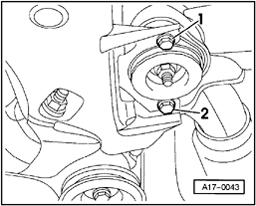 17-20 - Loosen rear right transmission mounting rear bolt -2-