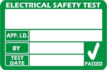 Suitable labels should be affixed to the equipment following inspection or test (see below), these provide evidence to the user that the equipment has been inspected / tested and will enable easier