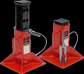 6 JACK STANDS JACK STANDS 7 Spring-loaded locking mechanism and hidden foot pads We offer a choice of American or import models 81004C & 81006D PAIRS OF STANDS 3 & 6 TON (Each Stand) For automotive
