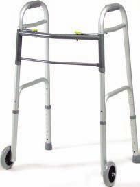 Adjustable height fits a broad range of user heights. Accommodates all leg attachments. Folded depth 4". Includes laminated color operating instructions.