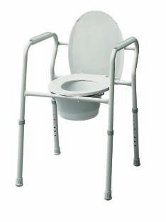 Commodes Three-In-One Steel Commodes Versatile 3-in-1 design can be used as a bedside commode, raised toilet seat or toilet safety frame. Welded steel construction provides strength and stability.