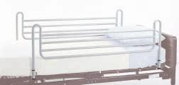 Bed Accessories: Bed Rails Universal Side Rails Mounts to fabric spring of bed utilizing two spring-loaded cross bars. Telescoping, chrome-plated steel rails with chrome finish cross bars.