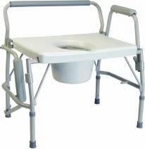 Commodes Steel Drop Arm Three-In-One Commodes Arms drop independently below seat level for safe lateral transfers.