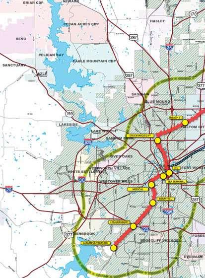 COMMUTER RAIL TEXRail to DFW in progress; will be running by 2018 Other potential improvements: TRE: More frequent