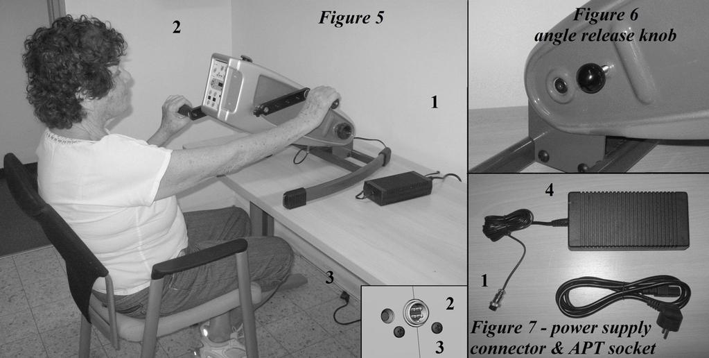 4. INSTALLATION FOR USE ARMS EXERCISE Step 1: Position the APT on a level table top close to an electrical socket outlet (Figure 5).