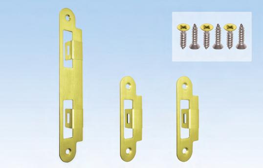 Strike Plates for Door Lock Bag of Strike Plates Bag of strike plates 10 K-C4774-45-0-* for 45mm (1 3/4'') thick doors Bag of strike plates for 57mm (2 1/4'') thick doors 10 K-C4775-57-0-* 03 =