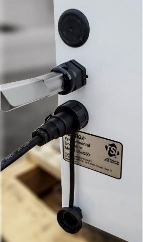 25. Connect the power cord to the environmental enclosure as shown in Figure 288.