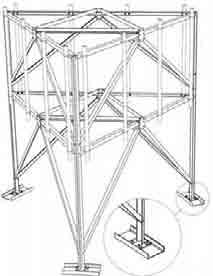 included) Tri- Sector Rooftop Frame 5 Antenna Bay - 10 3 Frame Height - 13 Face Width - Designed for 3 or 4 Antenna configuration - 12
