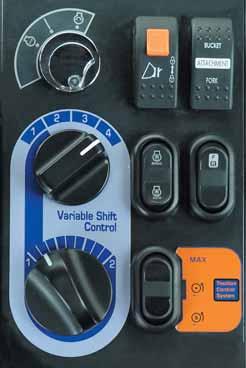 Top speed selection for increased safety The variable shift control allows setting the top speed for improved safety and precision.