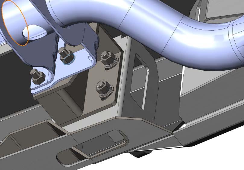 It is best to insert the bolts in through the bumper mounts and place the nuts on the back side of the mounts. See image below. B.