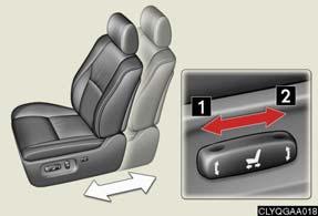 Topic Before Driving Front Seats n Adjusting seat position Moves the seat forward