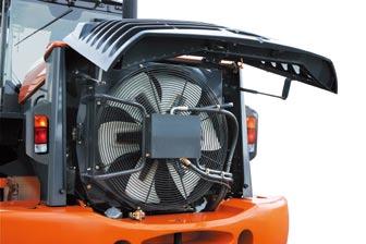 The radiator and oil cooler are made of aluminum instead of conventional steel or copper for corrosion prevention.