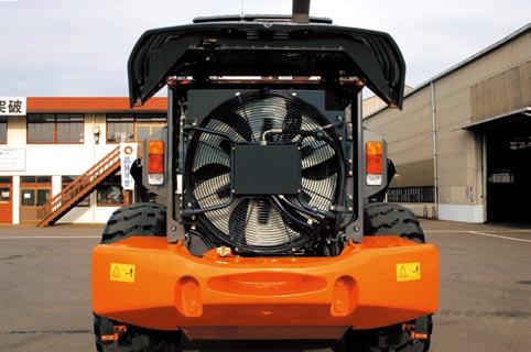 Safety-First Design Environmentally Friendly Design Achieving a High-Level of Safety in the Working Environment with an Array of Advanced Mechanisms ROPS / FOPS Cab The ROPS / FOPS cab is provided to